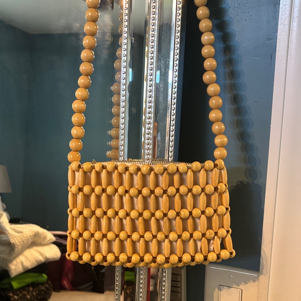 a new day Beaded Mini Bag in Mustard Yellow